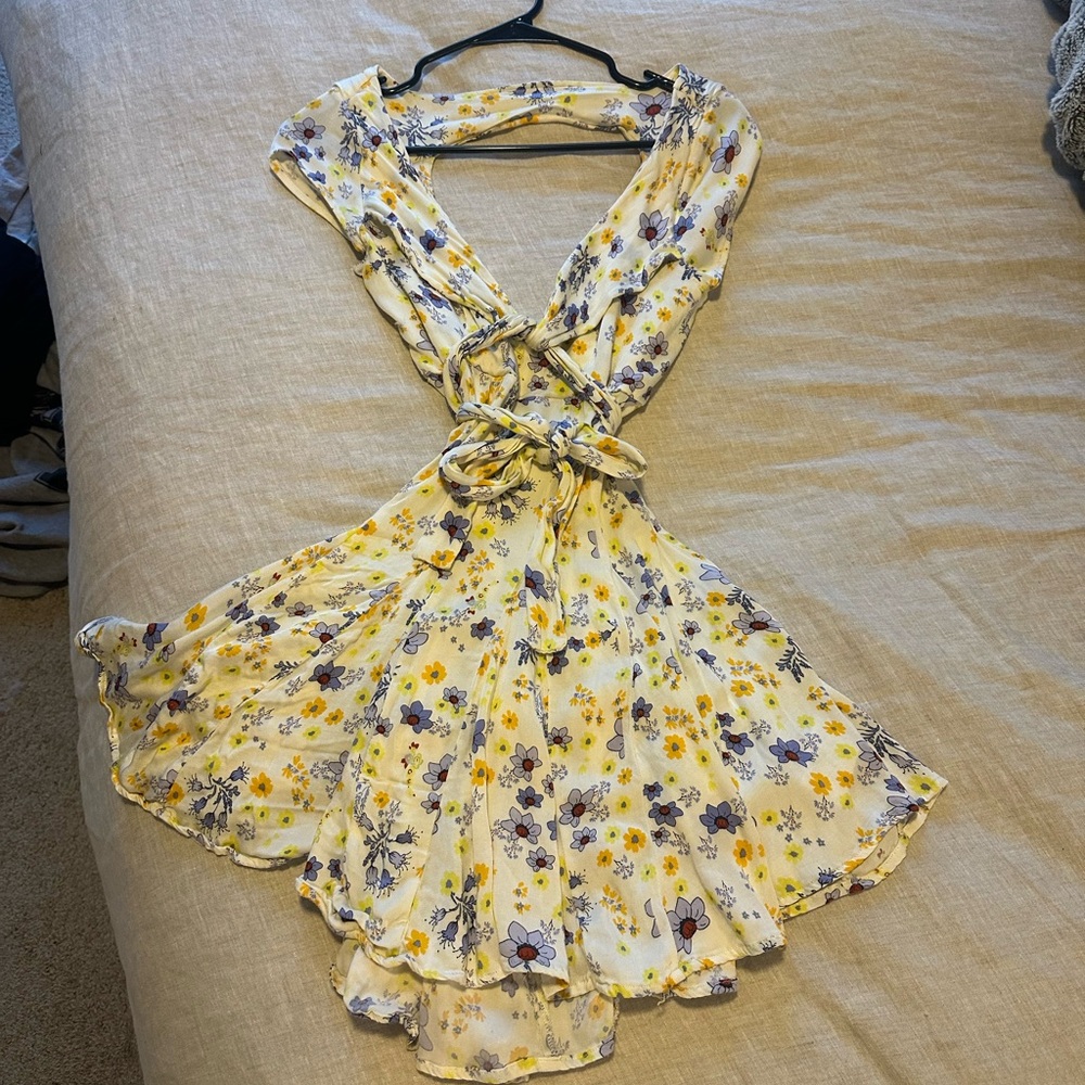 Free People Yellow Floral Sundress XS